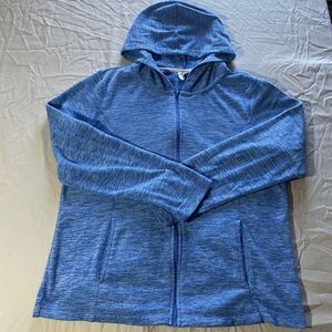 Danskin Now Fleece Blue Full Zip Sweater Long Sleeve Polyester Hoodie Women's M